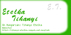 etelka tihanyi business card